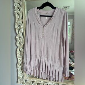 FREE PEOPLE FLOWY LONG BELL-SLEEVE